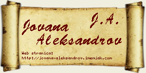 Jovana Aleksandrov vizit kartica